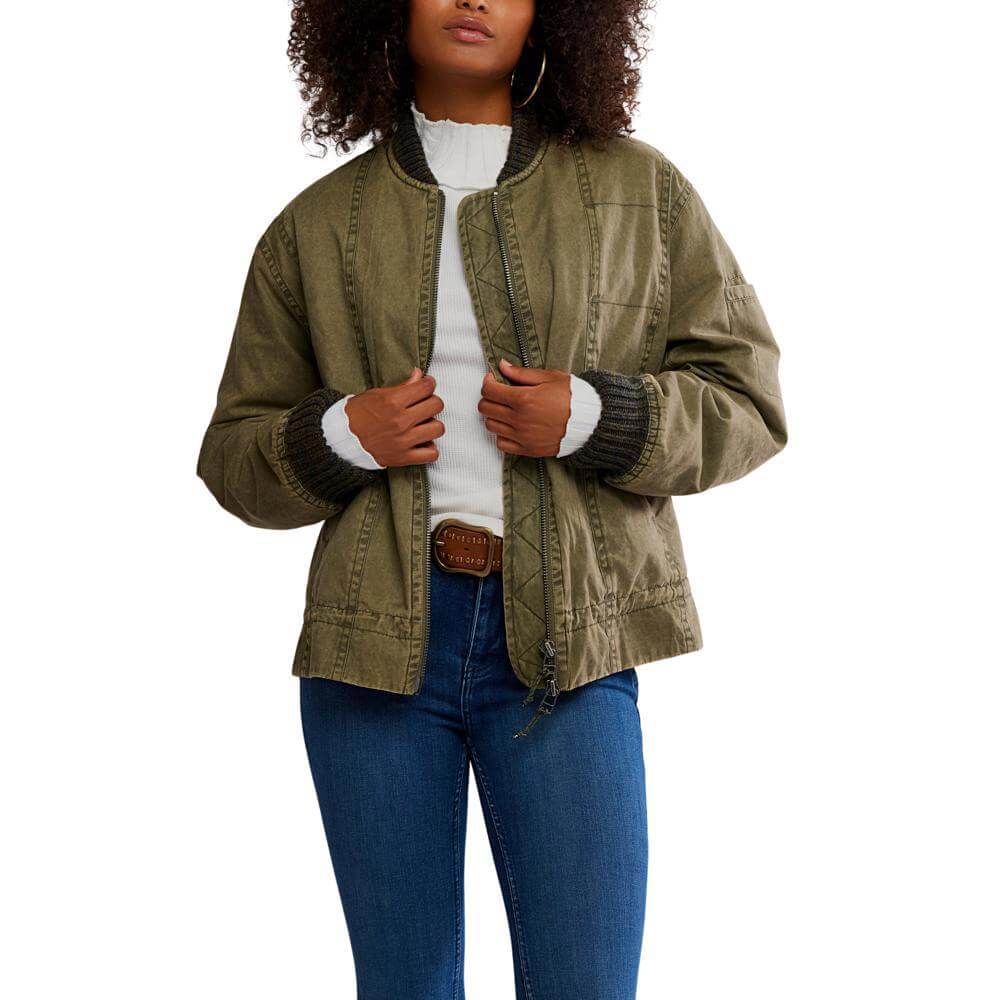 Free People We The Free Jax Washed Bomber